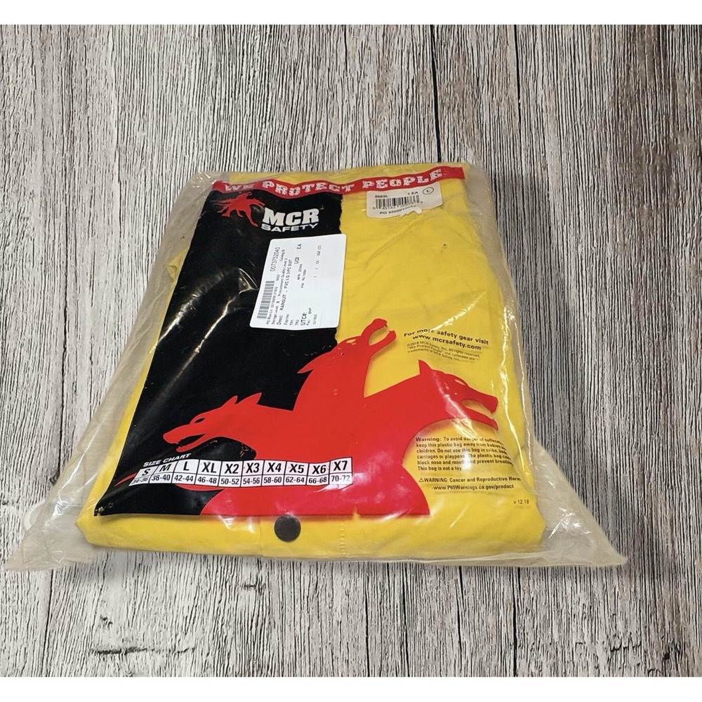 MCR Safety 2003X2 Classic PVC/Polyester 3-Piece Rainsuit with Attached Hood H377